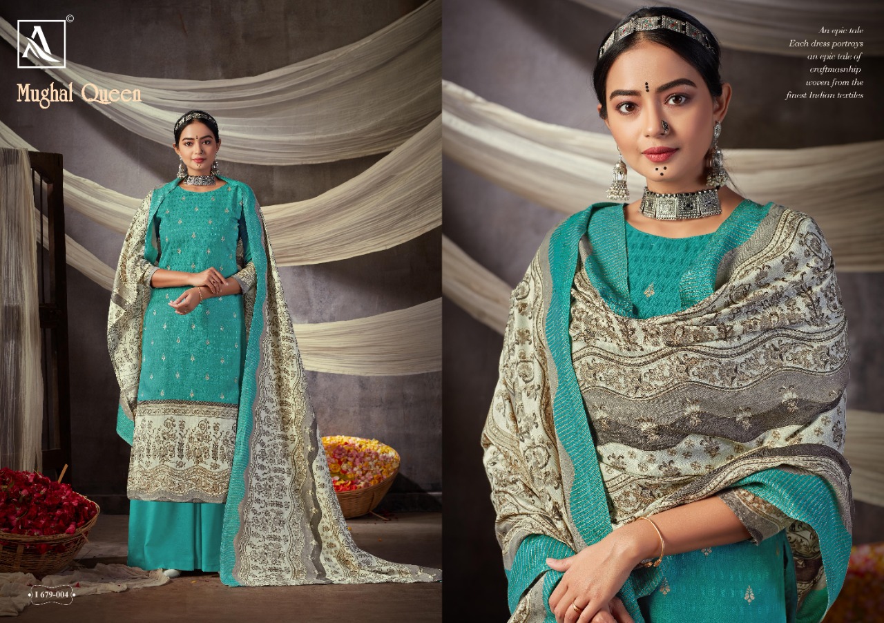 Alok Presents Mughal Queen Designer Dress Material