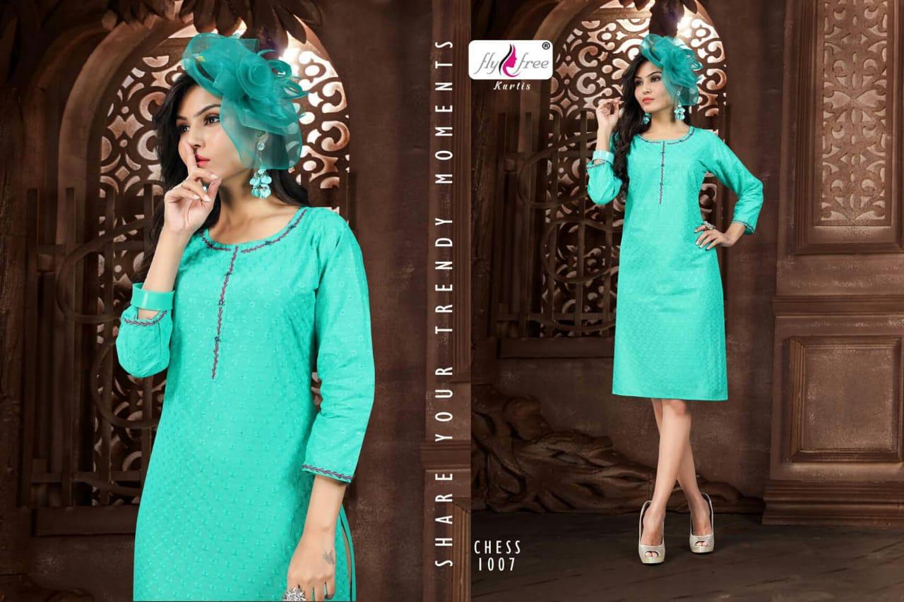 Fly Free Presents  Chess  Casual Wear Short Kurti Collection