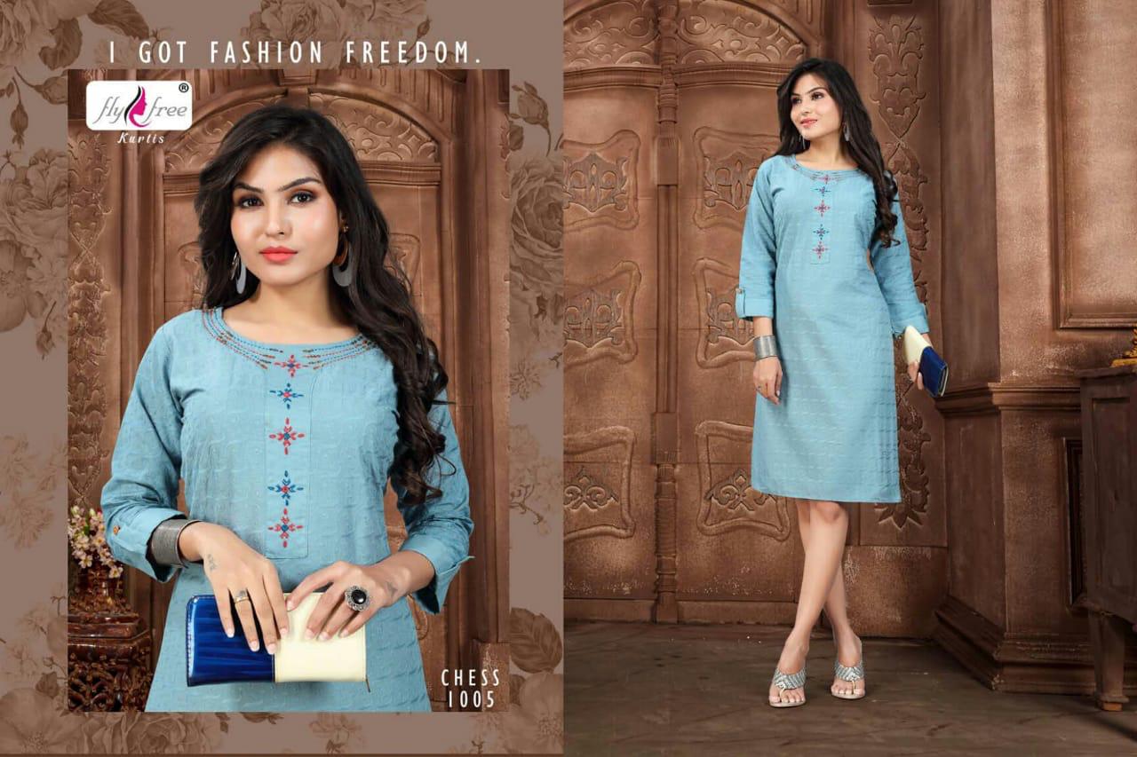 Fly Free Presents  Chess  Casual Wear Short Kurti Collection