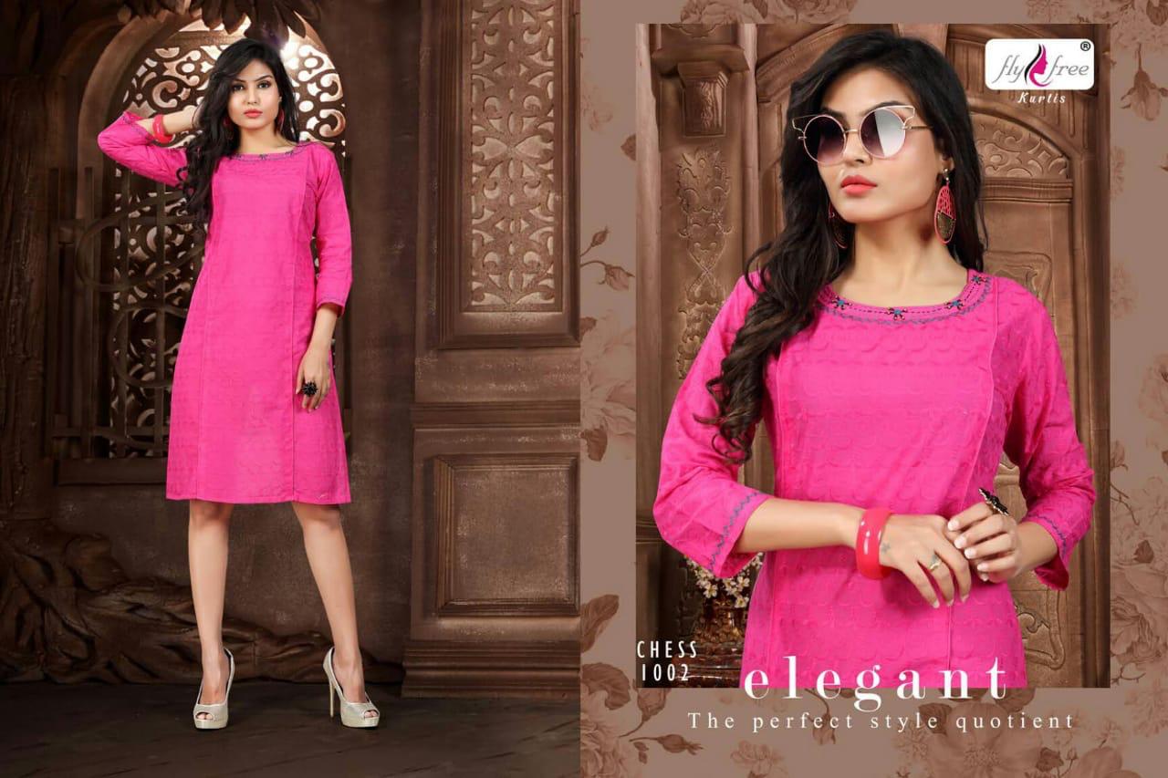 Fly Free Presents  Chess  Casual Wear Short Kurti Collection