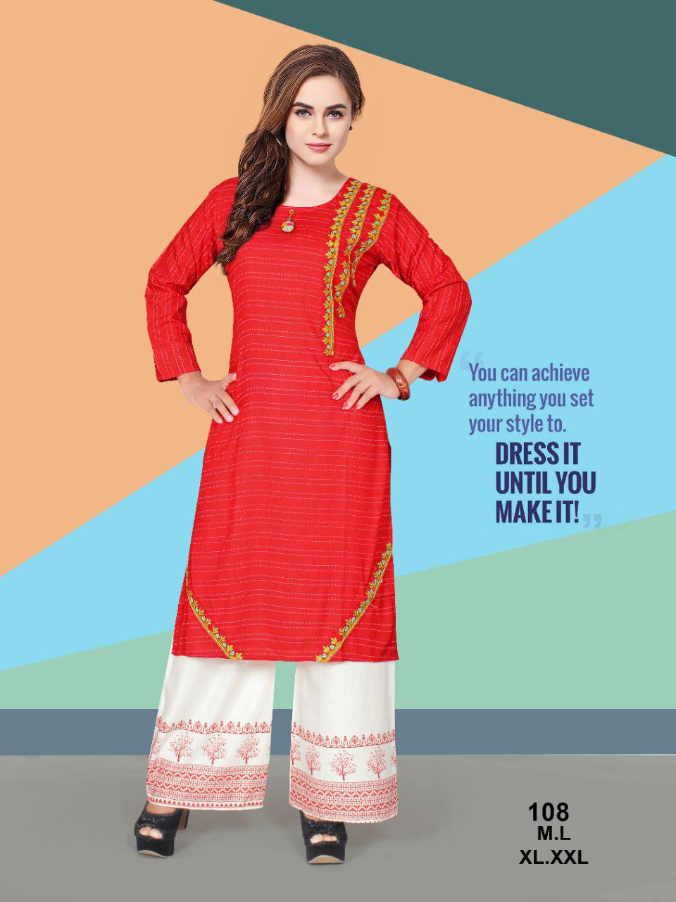 Ft  Presents Plazo Masti  Printed Kurti With Bottom
