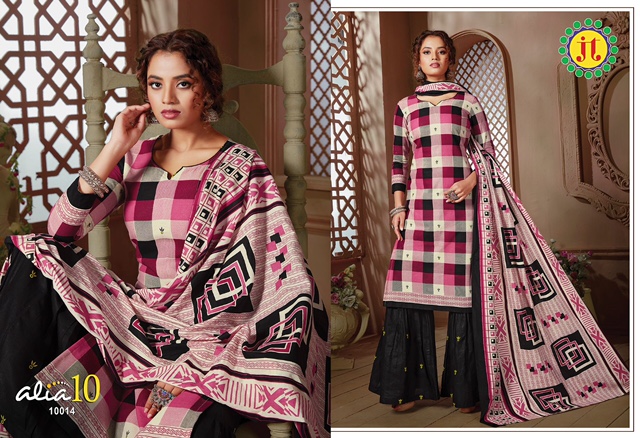 Jt Presents Alia Vol  10  Printed Dress Material