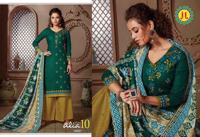 Jt Presents Alia Vol  10  Printed Dress Material