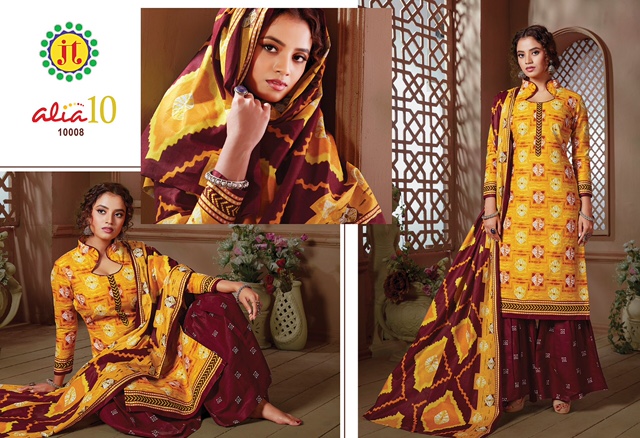 Jt Presents Alia Vol  10  Printed Dress Material