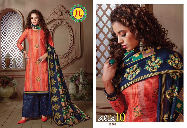 Jt Presents Alia Vol  10  Printed Dress Material