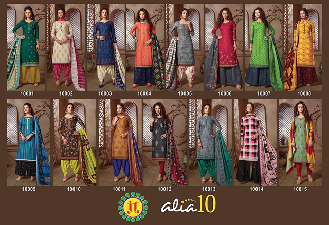 Jt Presents Alia Vol  10  Printed Dress Material