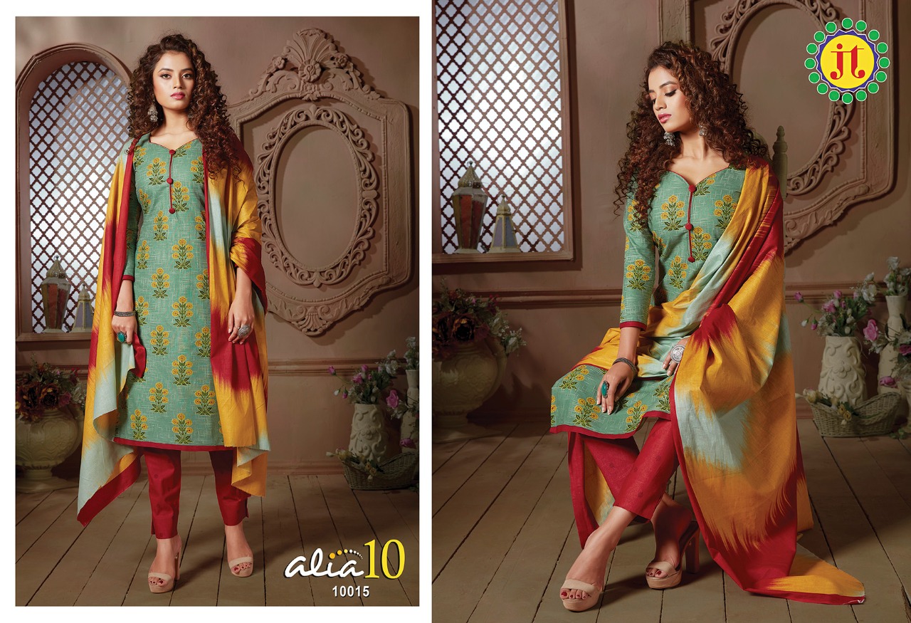 Jt Presents Alia Vol  10  Printed Dress Material