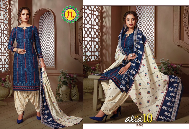 Jt Presents Alia Vol  10  Printed Dress Material