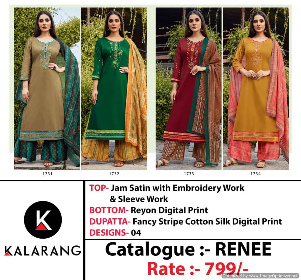 Kalarang  Presents Renee Designer  Dress Material