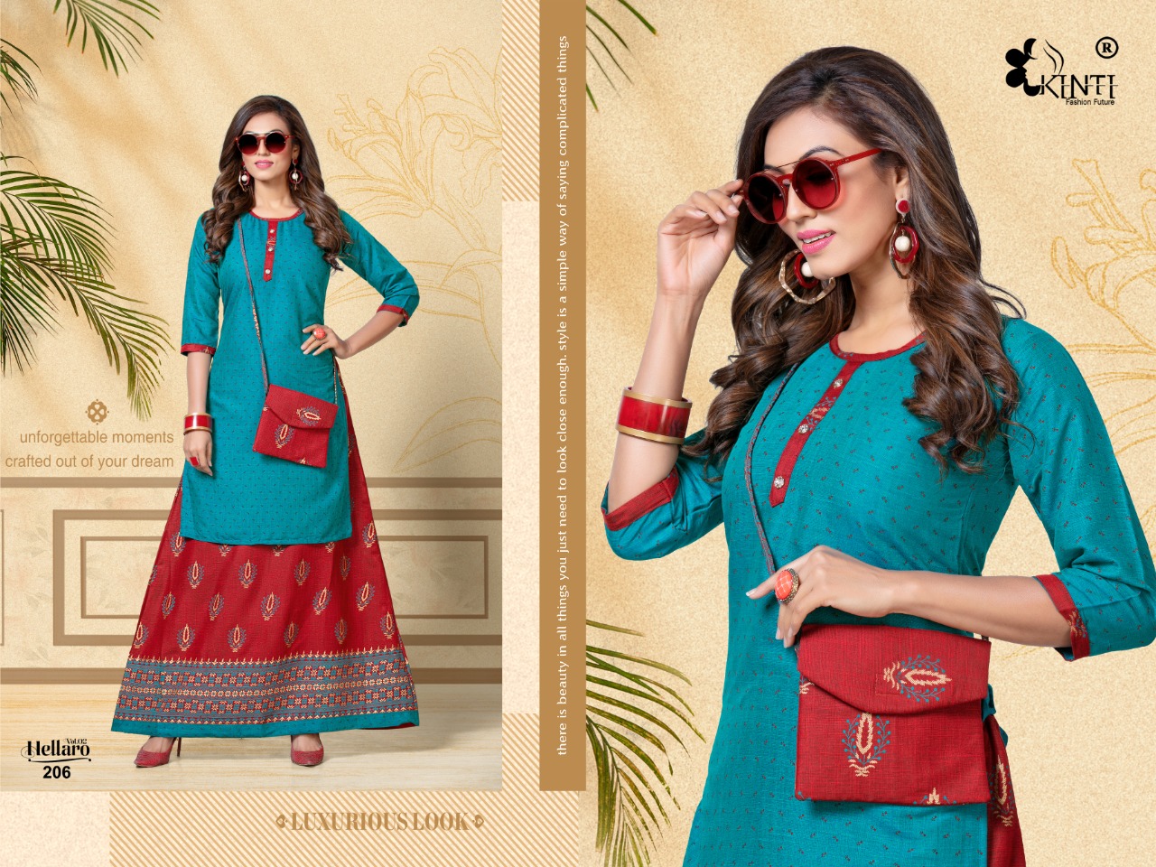 Kinti Presnts Hellaro Vol 2 Designer Kurti With Skirt