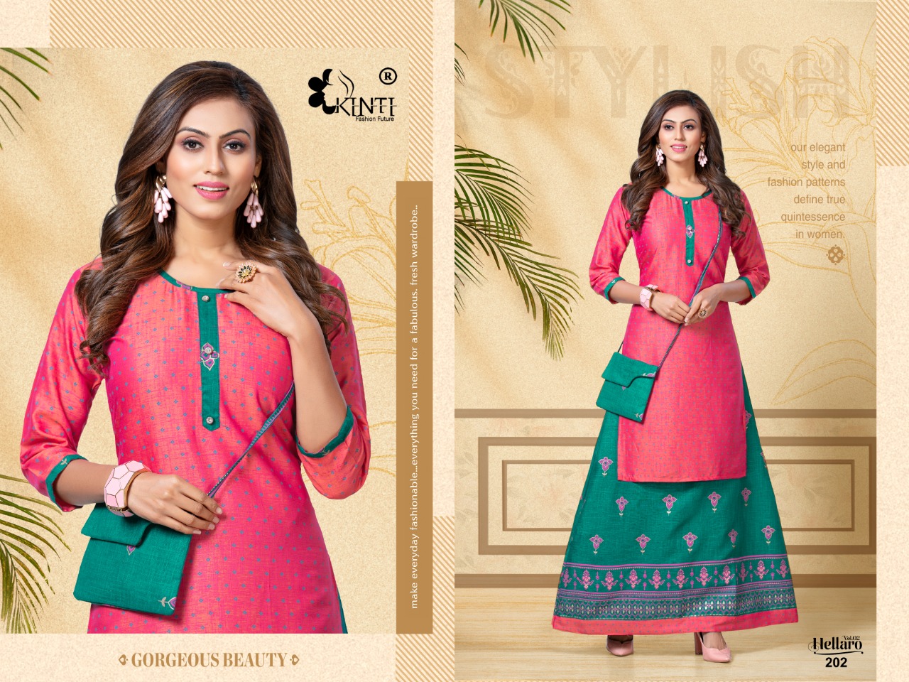 Kinti Presnts Hellaro Vol 2 Designer Kurti With Skirt