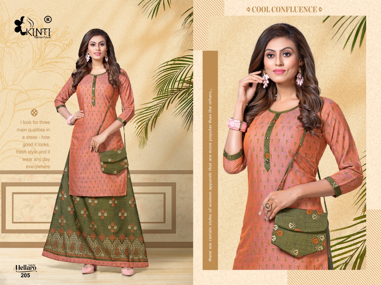 Kinti Presnts Hellaro Vol 2 Designer Kurti With Skirt