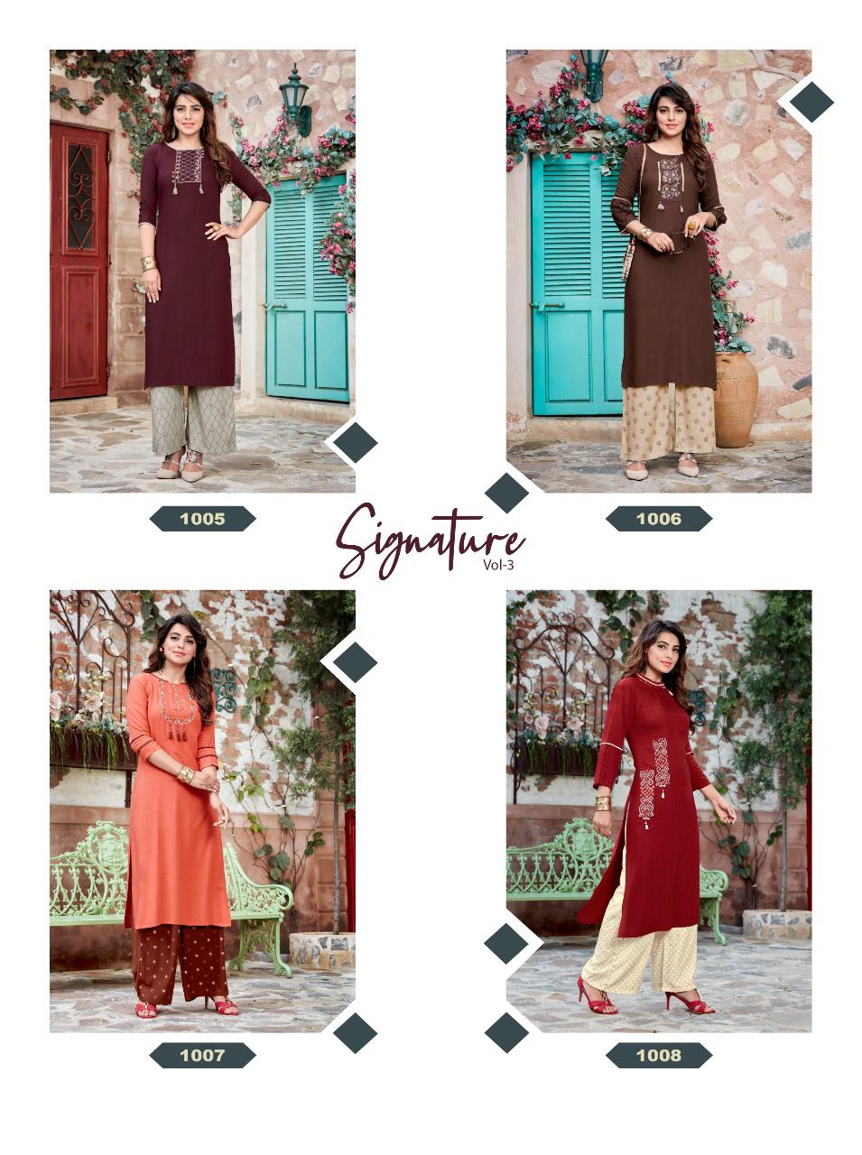 Ladies Flavour Presents Signature Vol 3 Kurti With Bottom