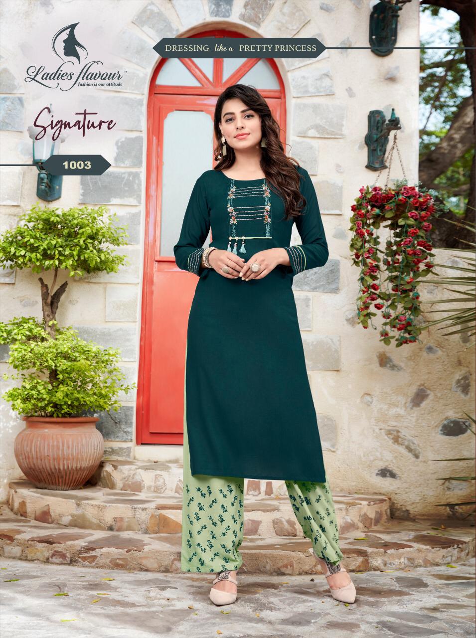 Ladies Flavour Presents Signature Vol 3 Kurti With Bottom