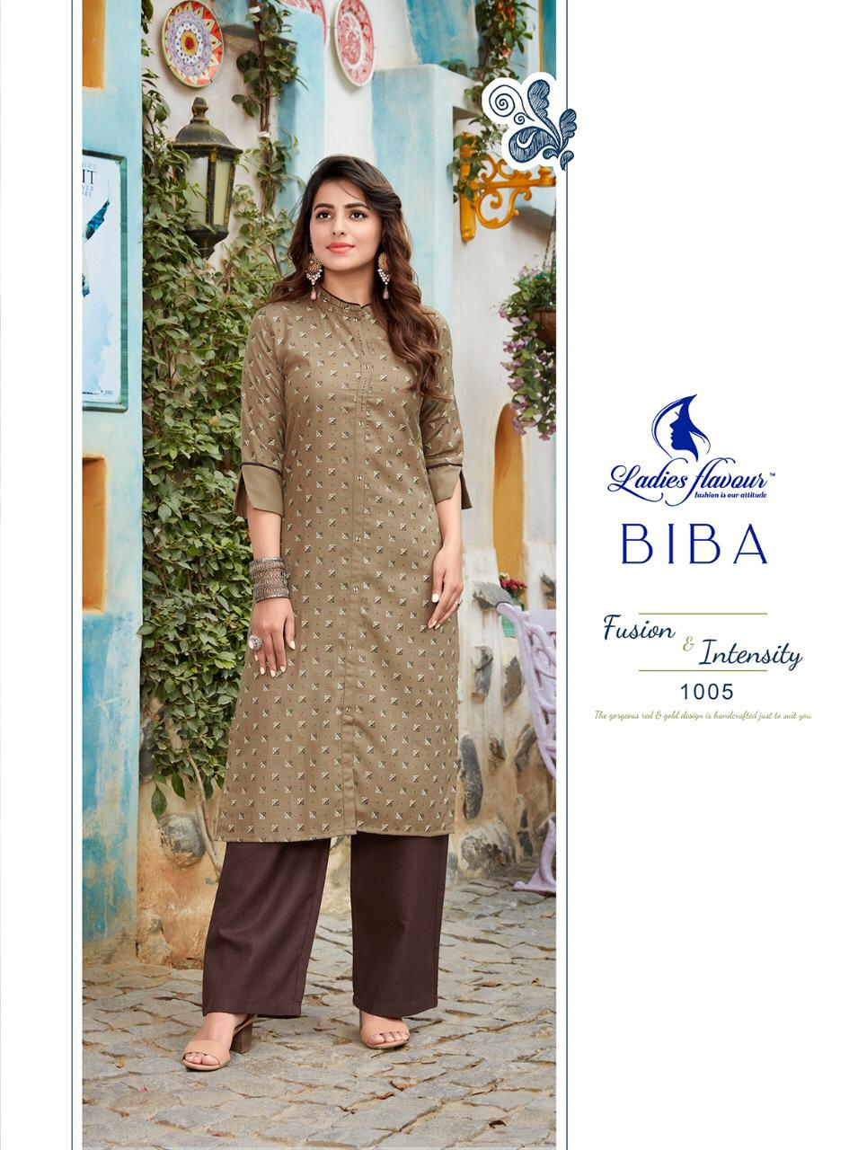 Ladies Flavour Biba Casual Wear Stylish Kurti With Fancy Bottom Wholesale