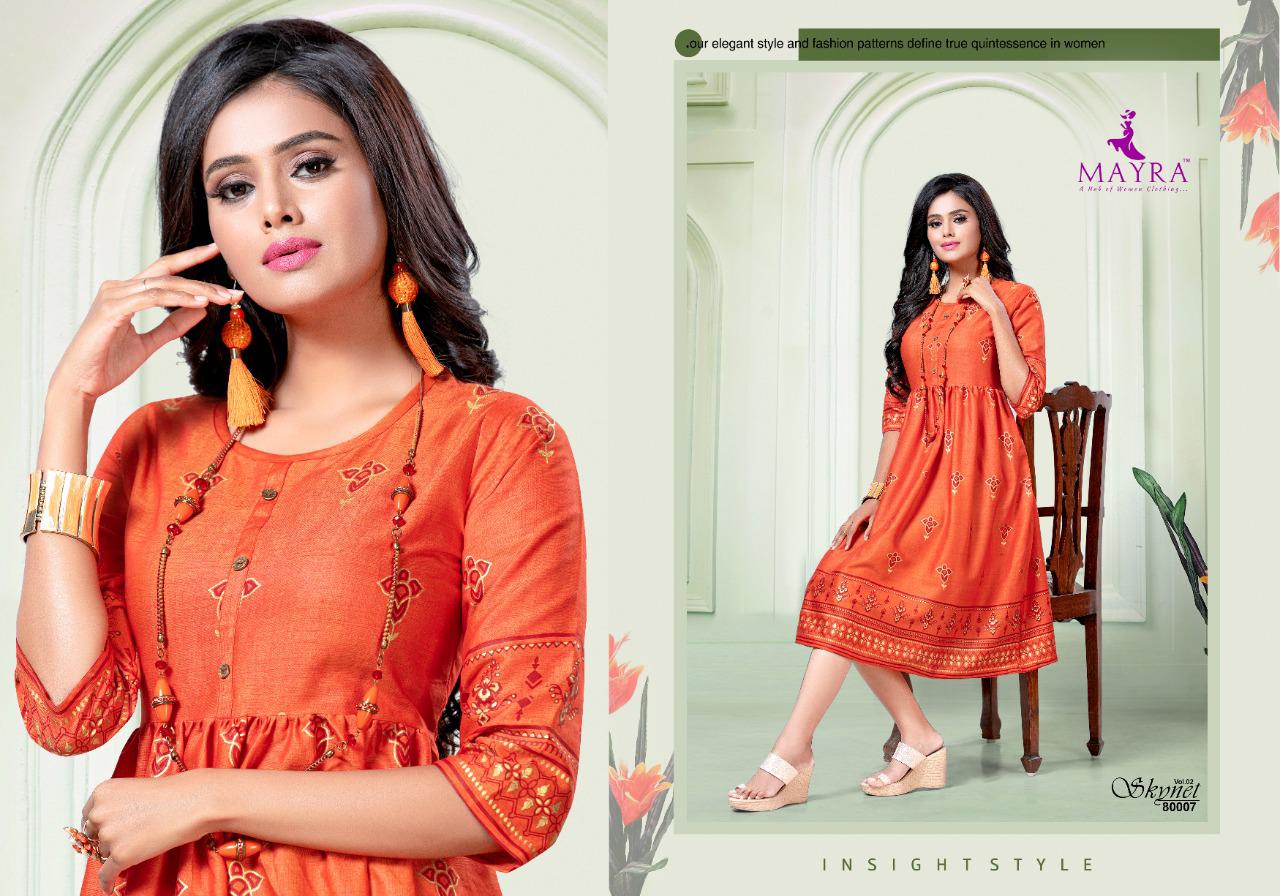 Mayra  Presents Skynet Vol 2 Printed Kurti Collection