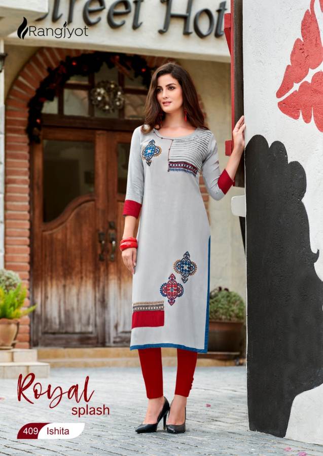 Rangjyot Present Ishita Vol 4 Straight Cut Kurti Collection