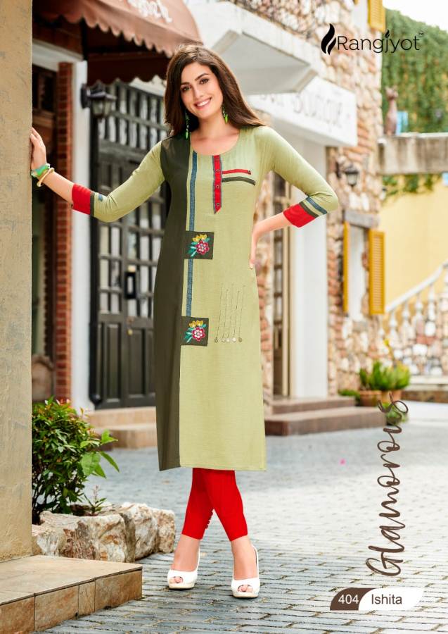 Rangjyot Present Ishita Vol 4 Straight Cut Kurti Collection