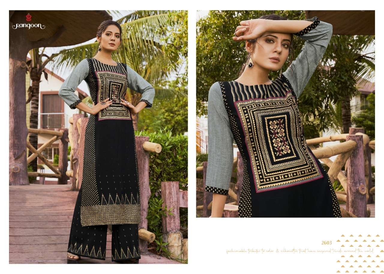 Rangoon  Presents Dark Fantacy  Kurti With Bottom