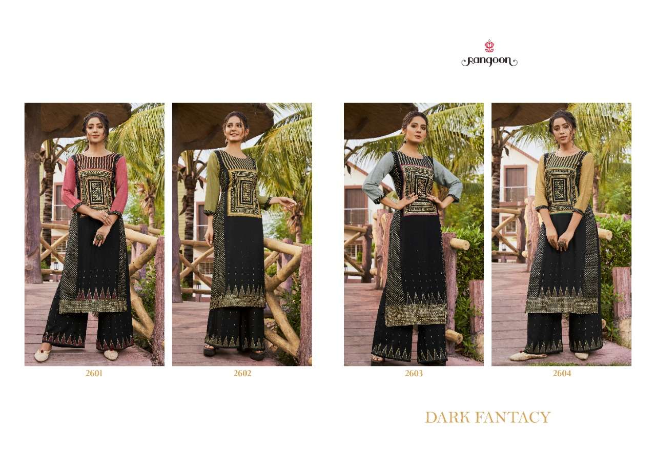 Rangoon  Presents Dark Fantacy  Kurti With Bottom