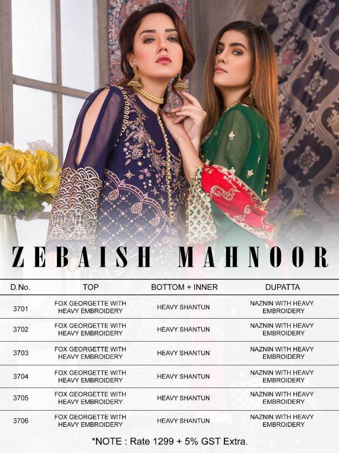 Rinaz Presents  Zabaish Mahnoor  Pakistani Suits Collection