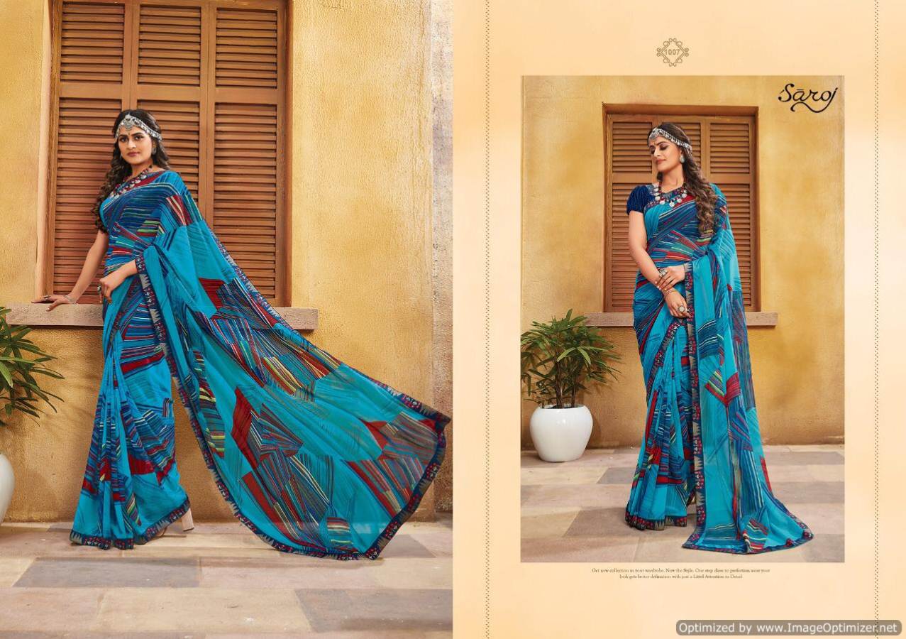 Saroj Presents  Blue Berry Casual Wear Saree Collection
