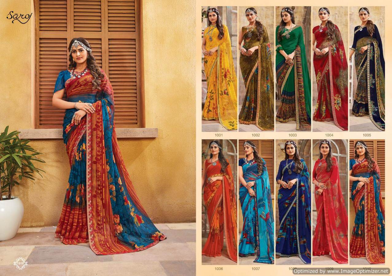 Saroj Presents  Blue Berry Casual Wear Saree Collection