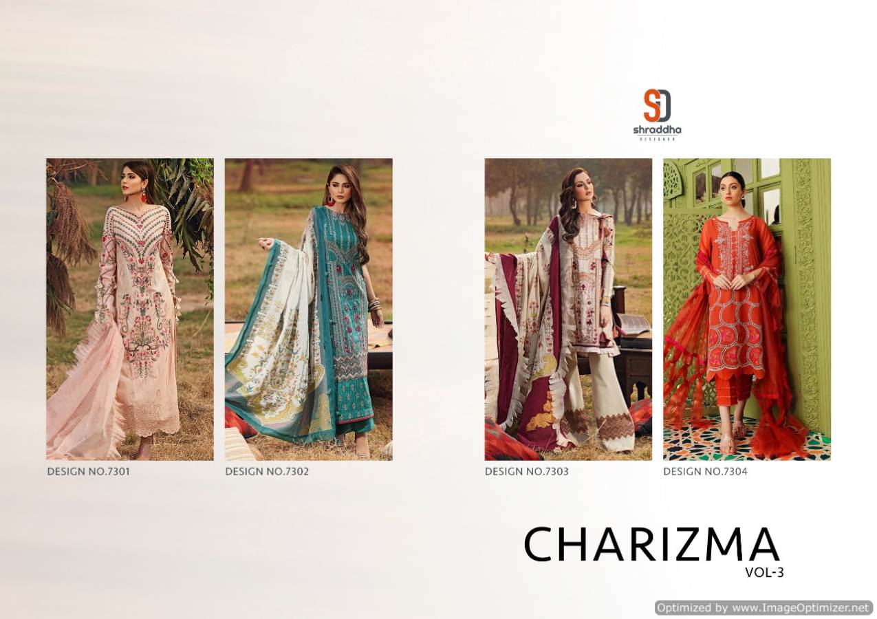 Shraddha Presents Charizma Vol 3 Designer Pakistani Suits Collection.