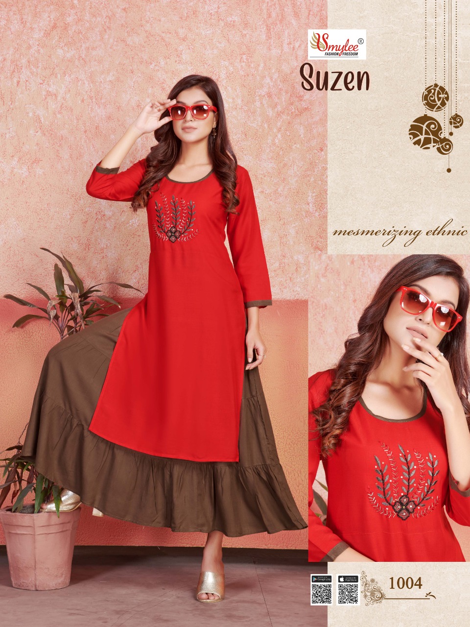 Smylee Presents  Suzen  Two Layer Kurti Collection