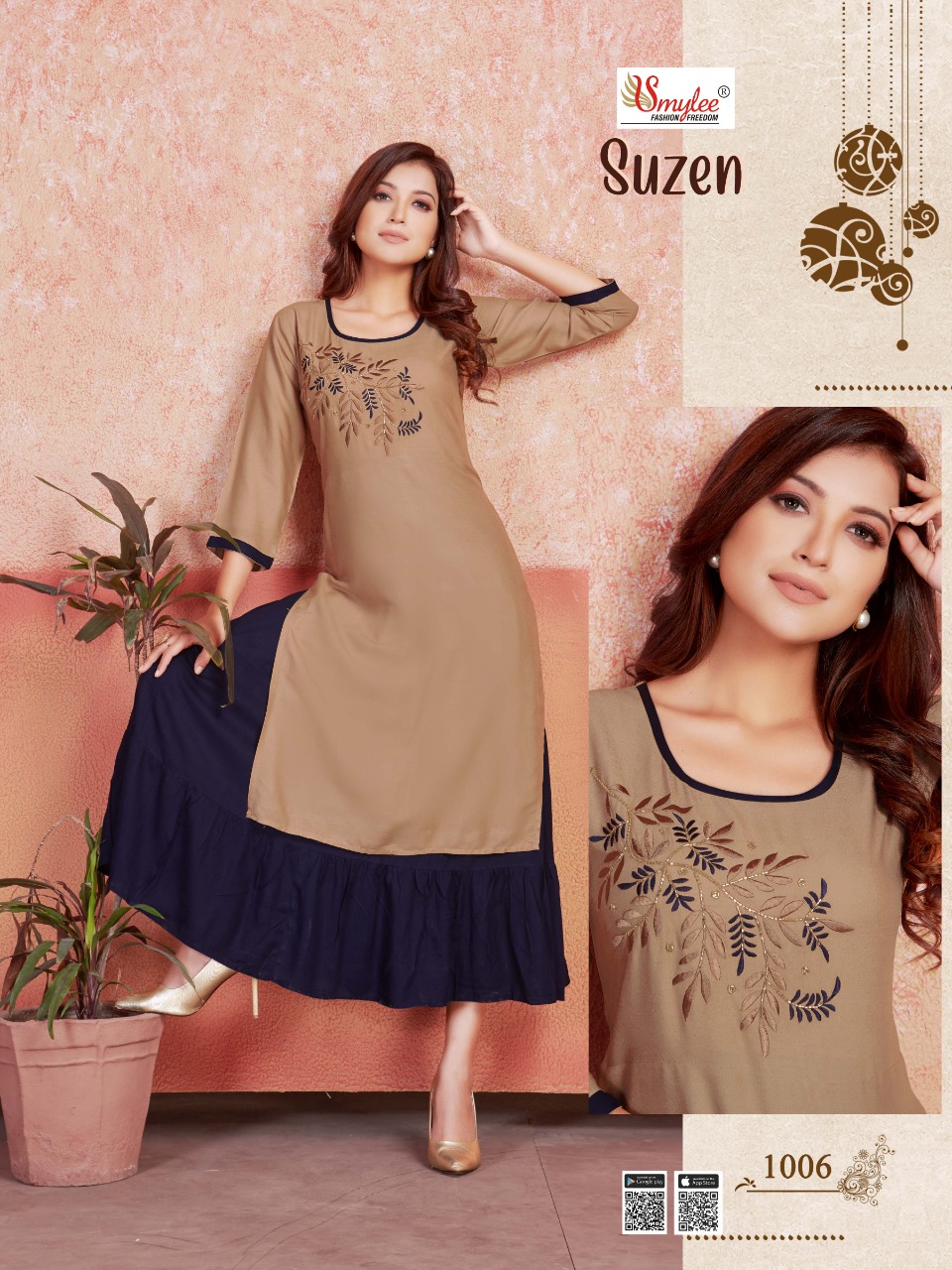 Smylee Presents  Suzen  Two Layer Kurti Collection