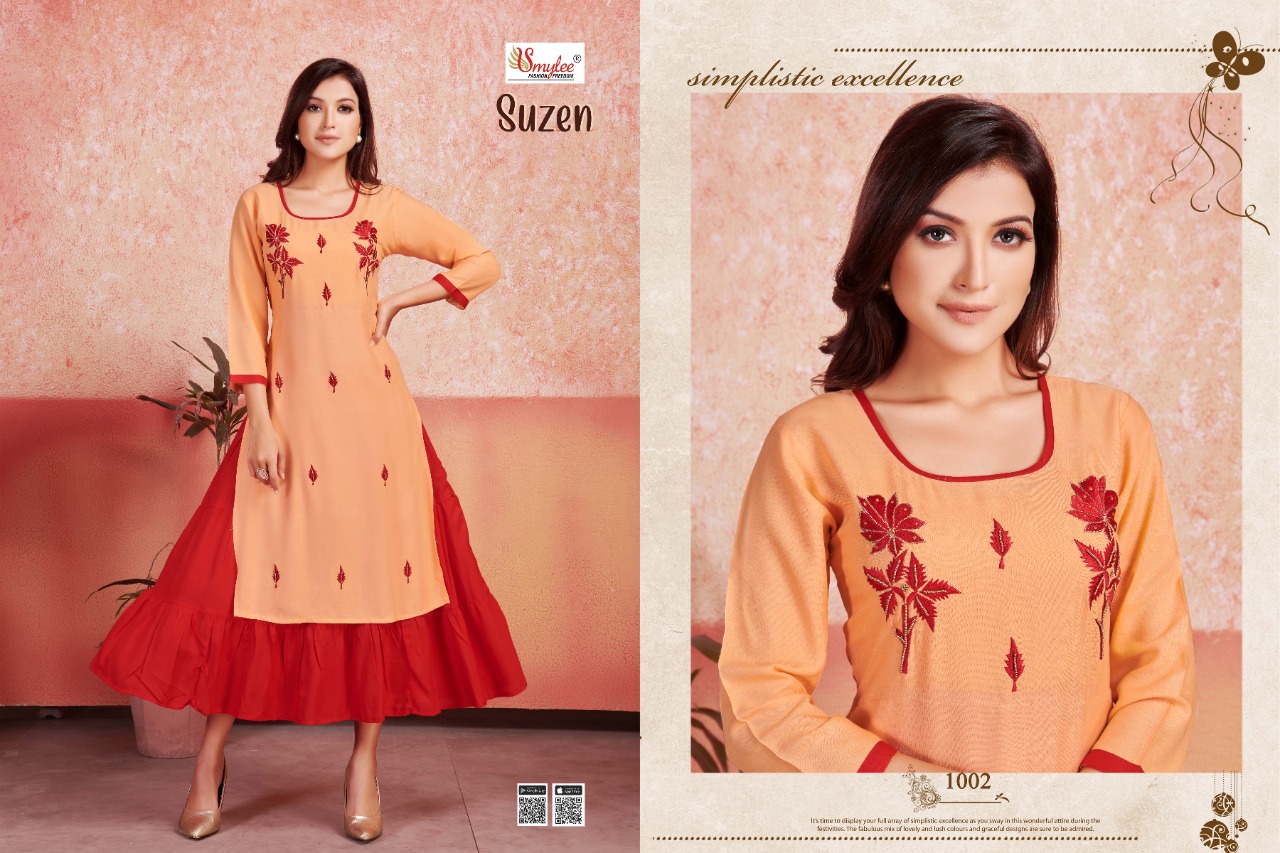 Smylee Presents  Suzen  Two Layer Kurti Collection