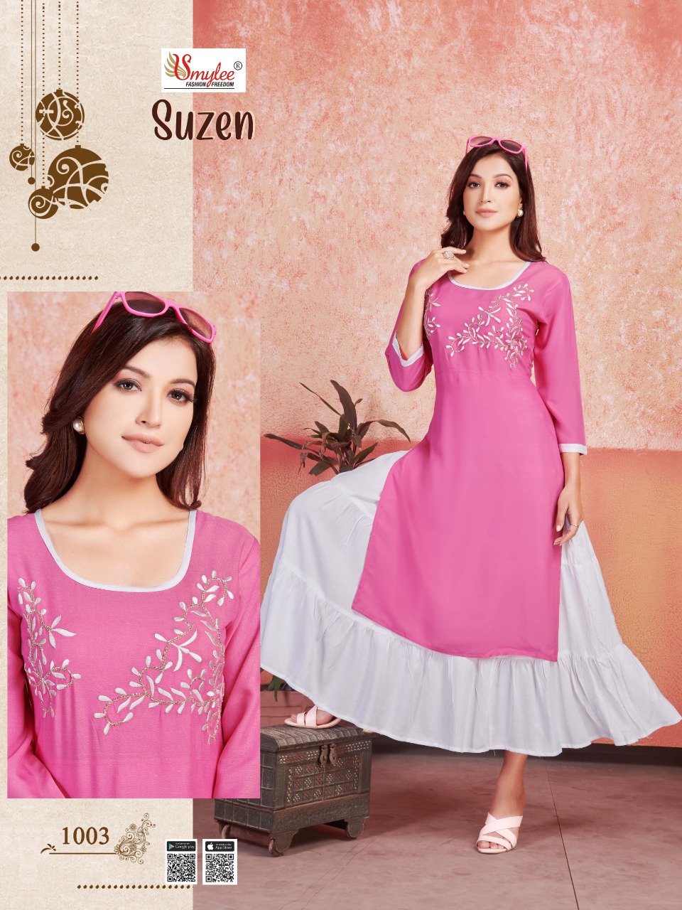 Smylee Presents  Suzen  Two Layer Kurti Collection