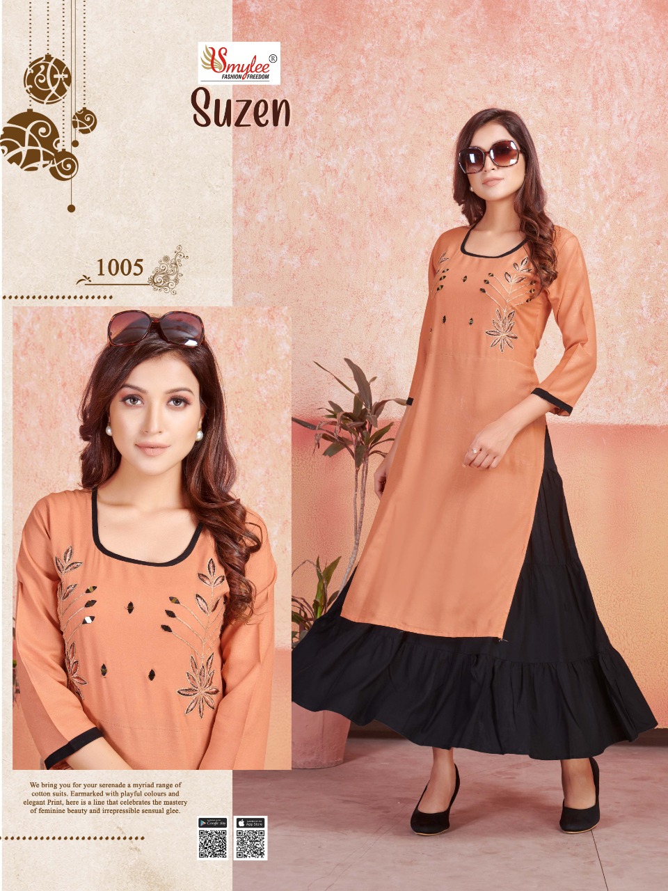 Smylee Presents  Suzen  Two Layer Kurti Collection