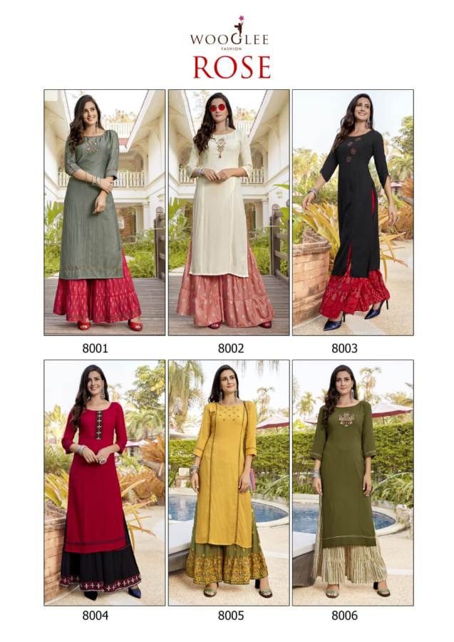 Wooglee Presents  Rose  Designer Kurti With Bottom
