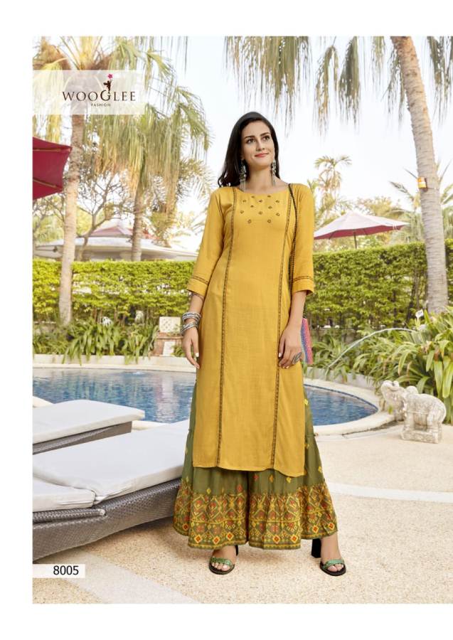 Wooglee Presents  Rose  Designer Kurti With Bottom