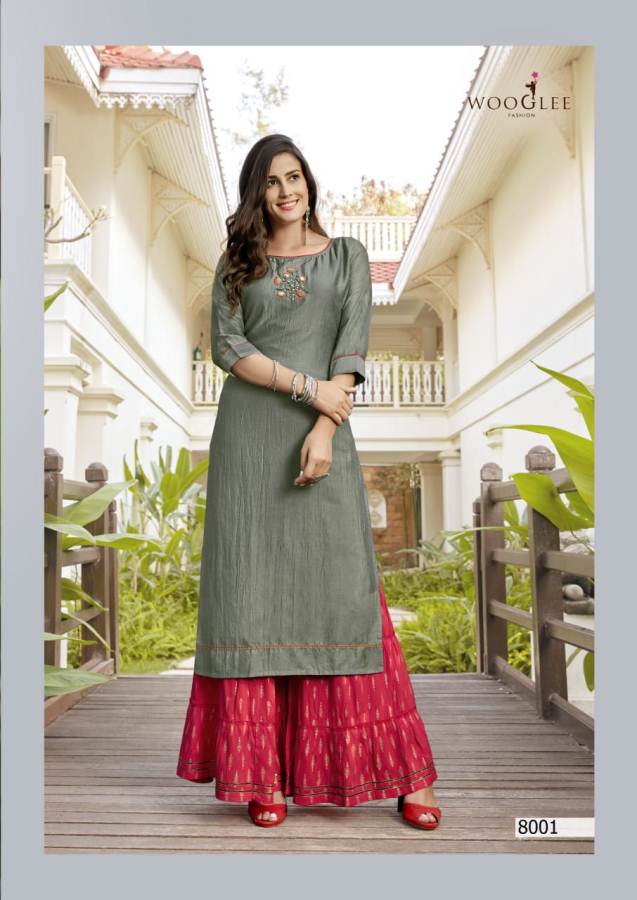 Wooglee Presents  Rose  Designer Kurti With Bottom