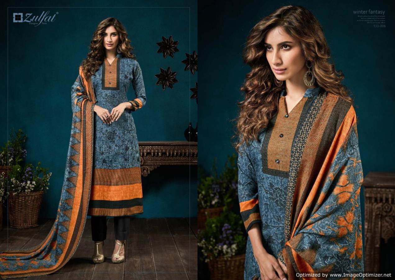 Zulfat Presents  Winter Fantasy  Designer Dress Material