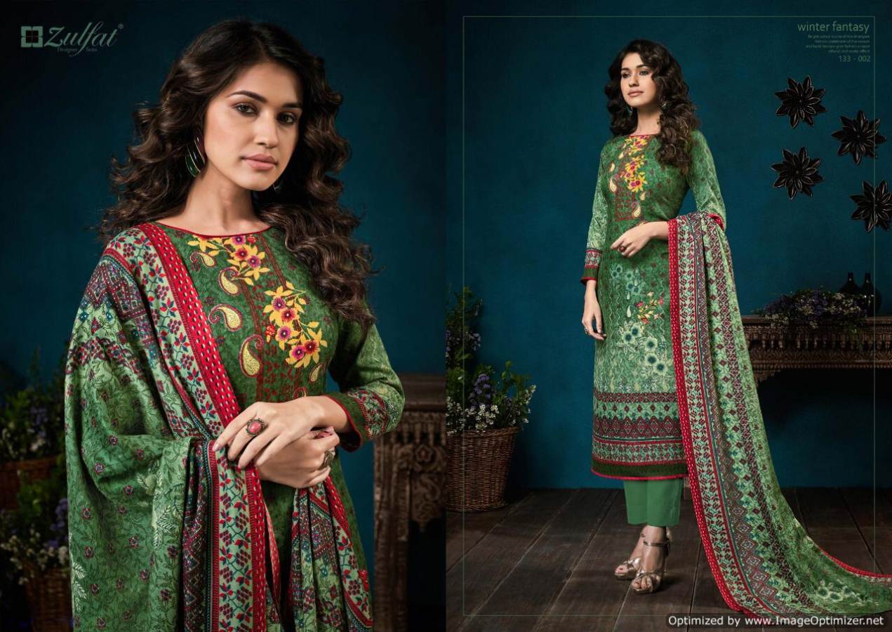 Zulfat Presents  Winter Fantasy  Designer Dress Material