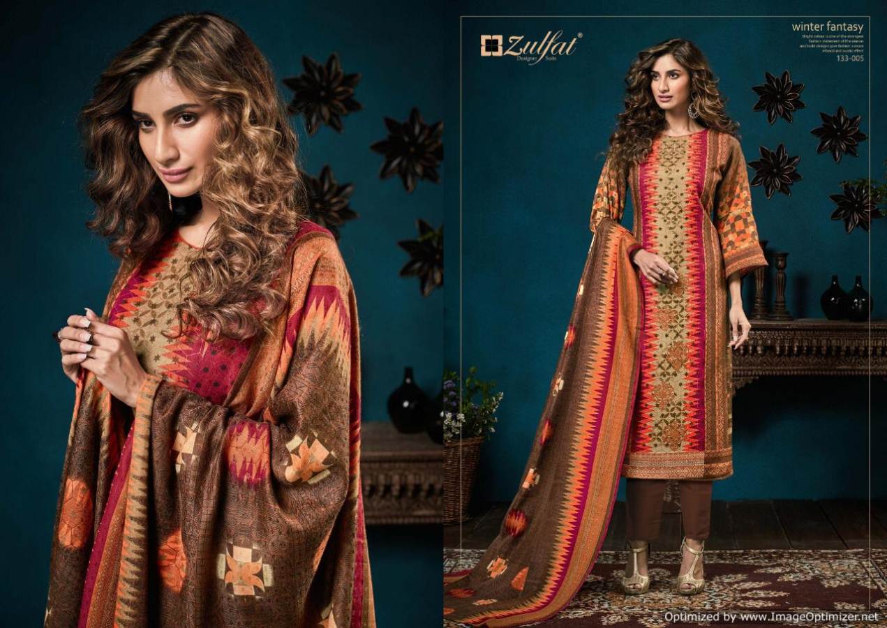 Zulfat Presents  Winter Fantasy  Designer Dress Material