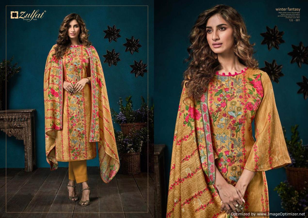 Zulfat Presents  Winter Fantasy  Designer Dress Material