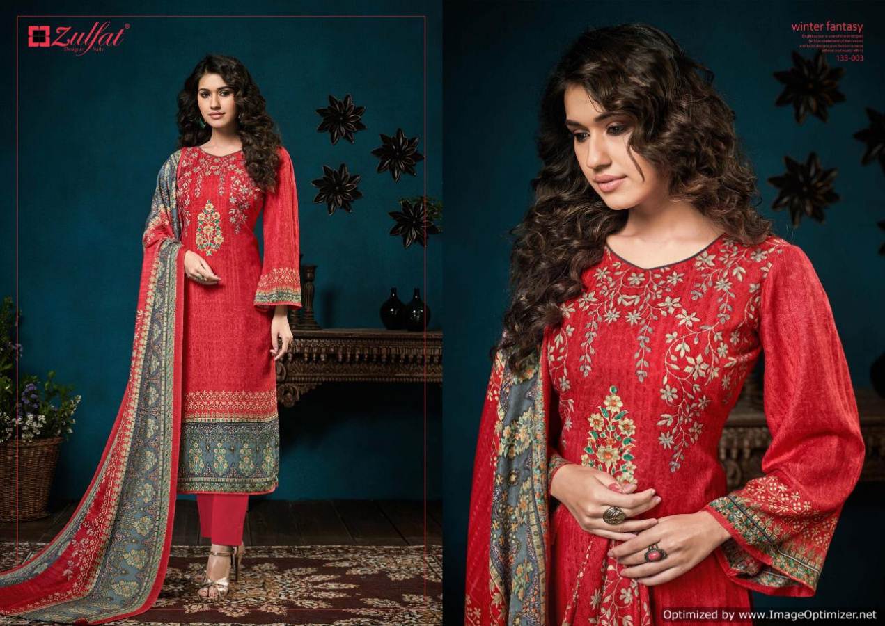 Zulfat Presents  Winter Fantasy  Designer Dress Material