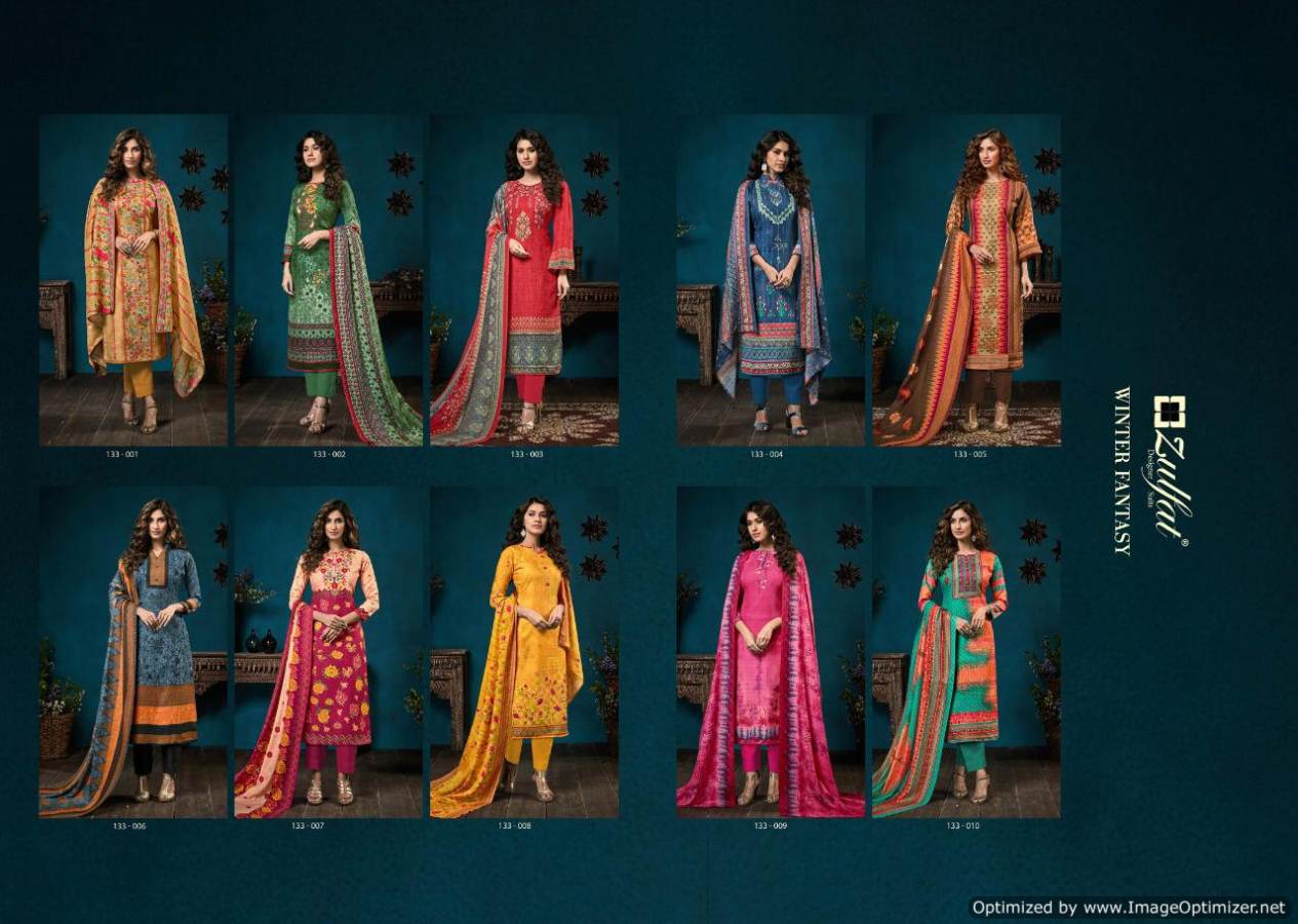 Zulfat Presents  Winter Fantasy  Designer Dress Material