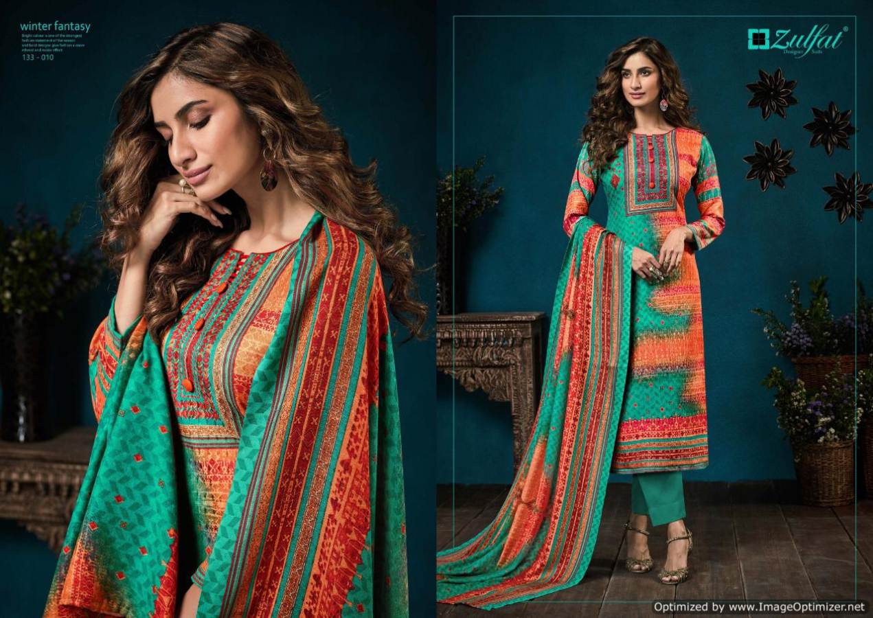 Zulfat Presents  Winter Fantasy  Designer Dress Material