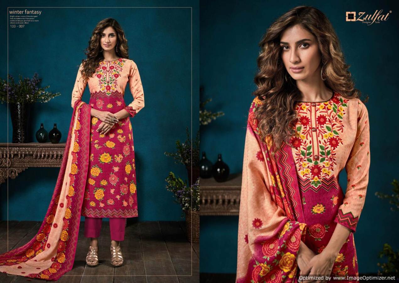 Zulfat Presents  Winter Fantasy  Designer Dress Material