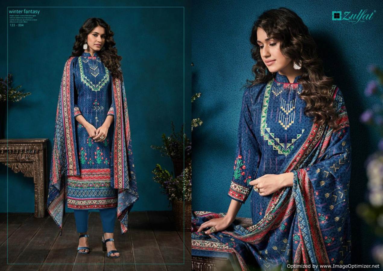 Zulfat Presents  Winter Fantasy  Designer Dress Material