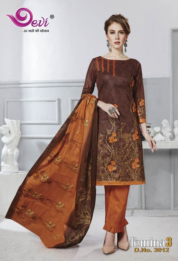 Devi Presents Femina 3 Collection Of Printed Pure Cotton Casual Wear Dress Materials