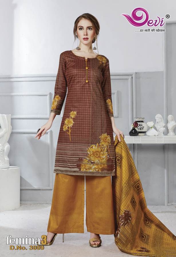 Devi Presents Femina 3 Collection Of Printed Pure Cotton Casual Wear Dress Materials
