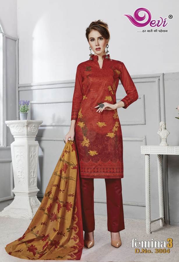 Devi Presents Femina 3 Collection Of Printed Pure Cotton Casual Wear Dress Materials