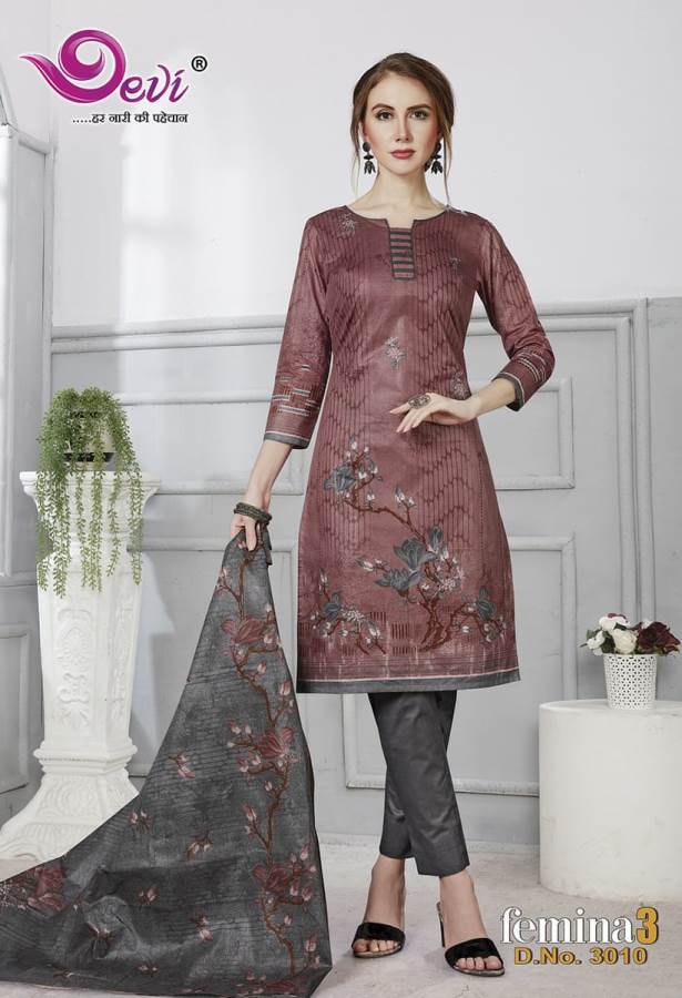 Devi Presents Femina 3 Collection Of Printed Pure Cotton Casual Wear Dress Materials