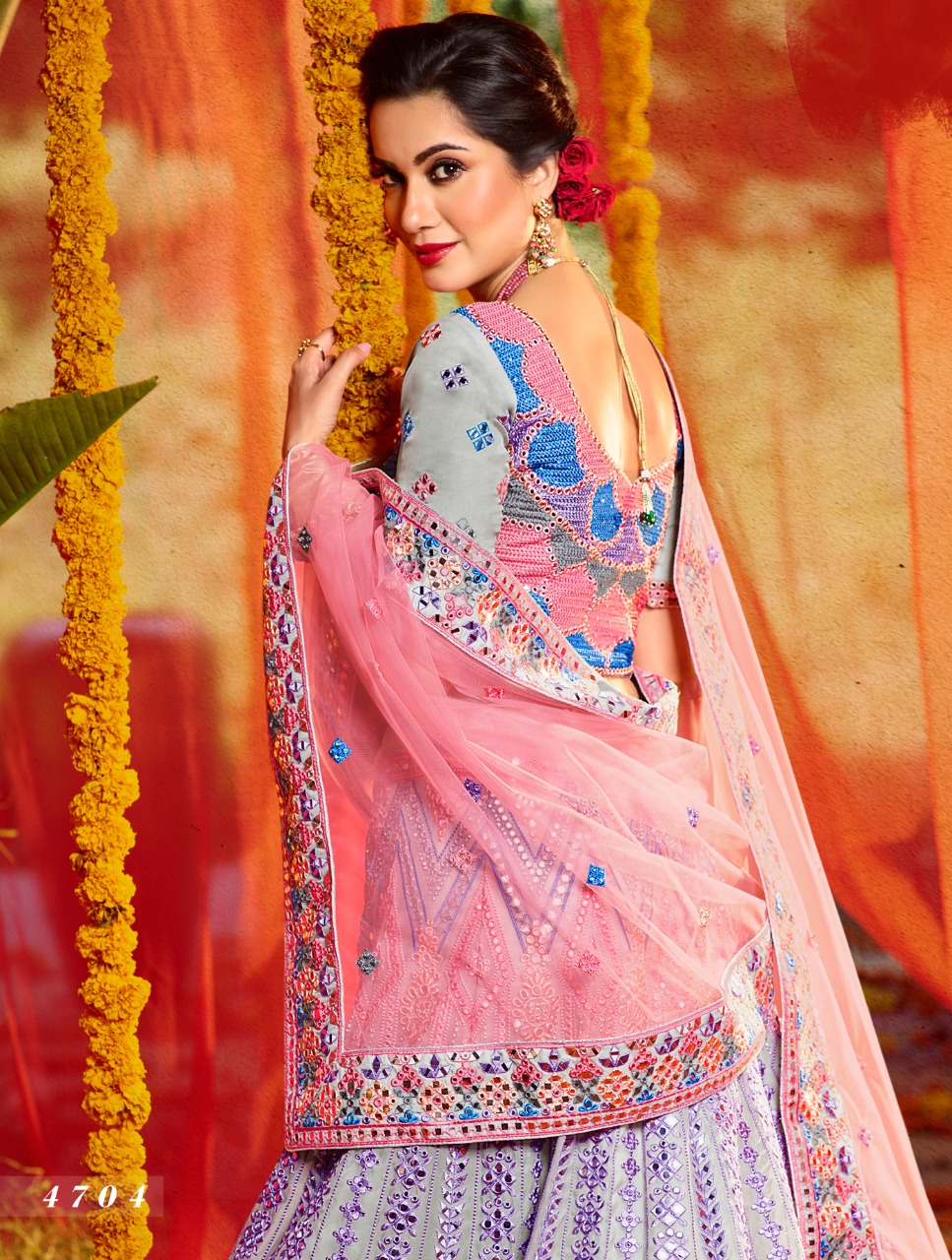Grey Designer Bridal Lehenga Choli